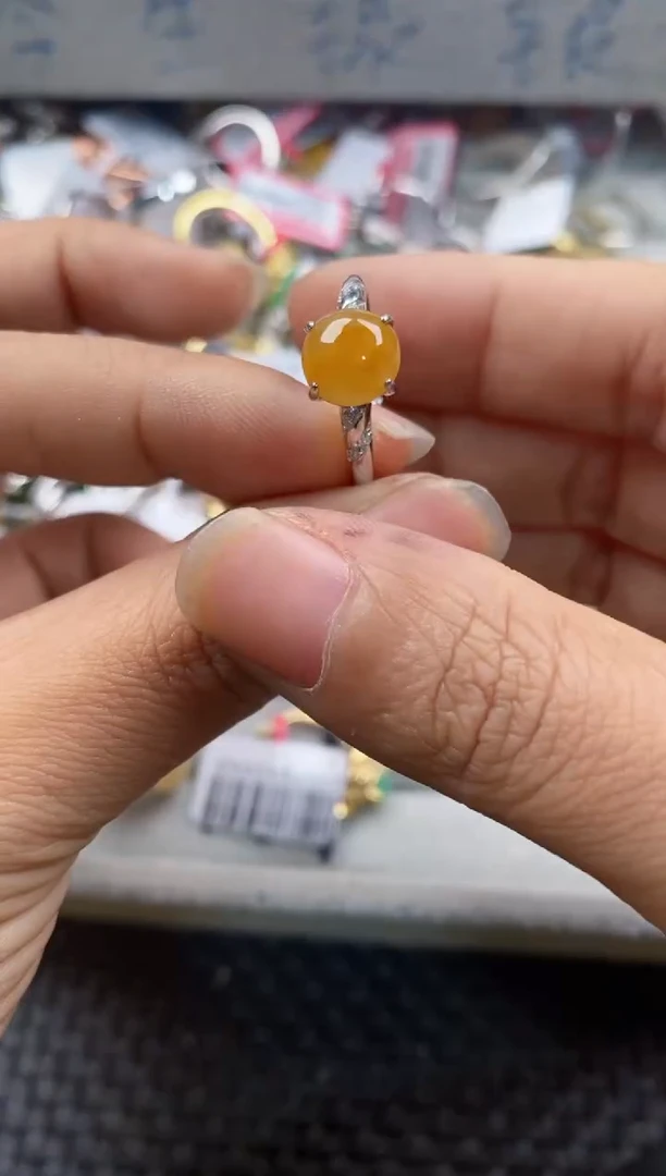 银S925镶嵌戒指翡翠777----4