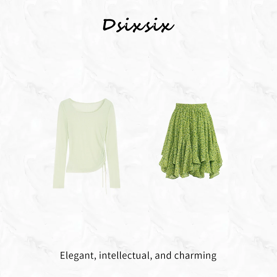 Yeah Me/也觅【山间听雨】夏季新款慵懒风穿搭优雅气质连衣裙套装女