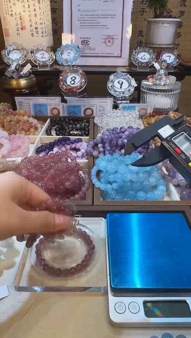 紫晶手链银S925镶嵌B****.草莓晶