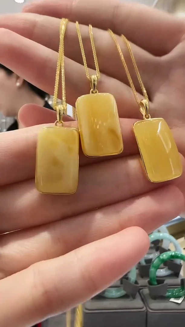 银S925镶嵌颈饰蜜蜡04多样发一