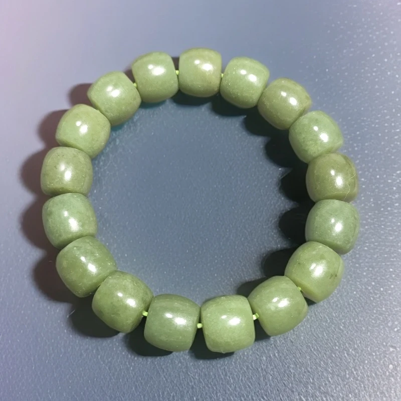 和田玉沙枣青手串卡12