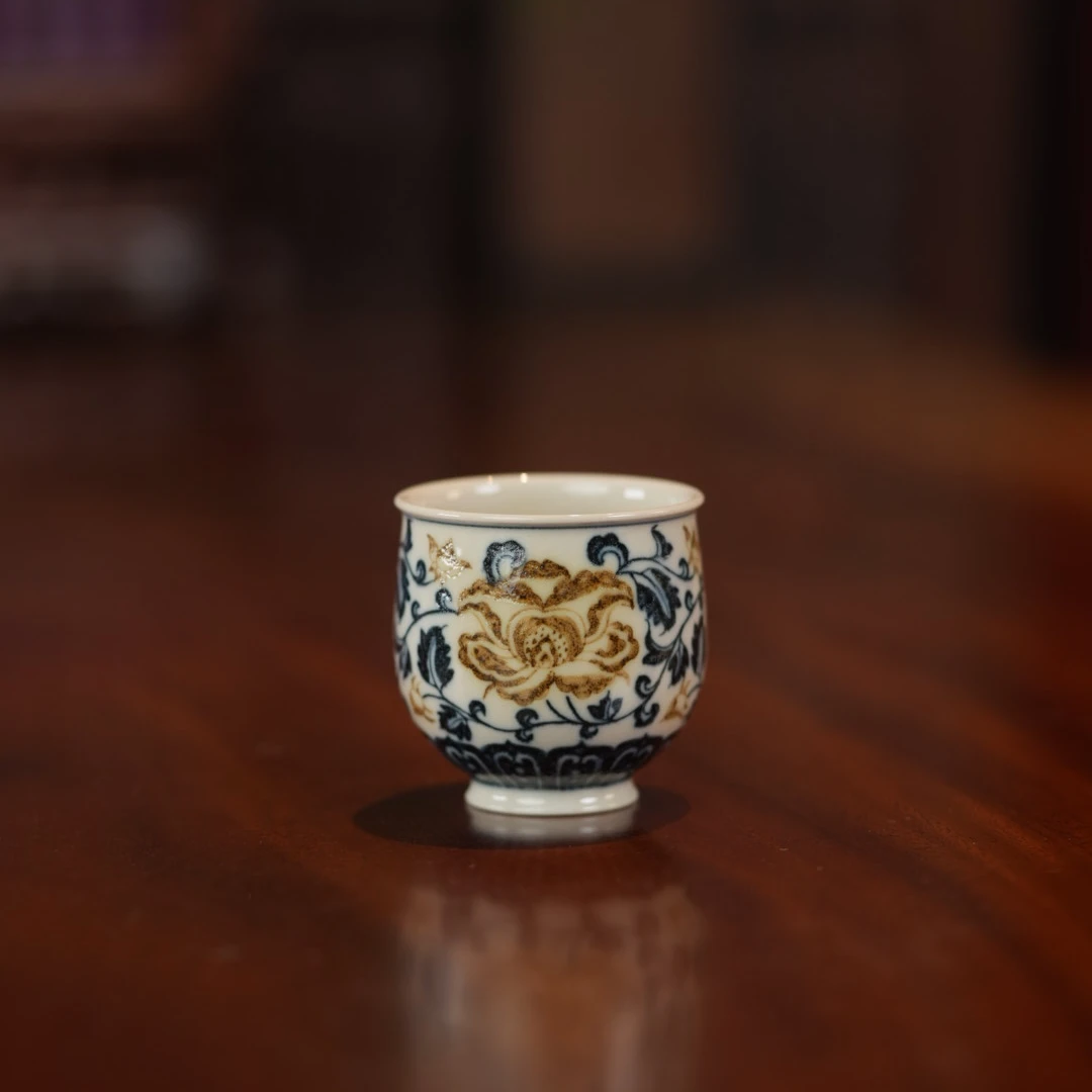 【立勤堂】青花釉里金月季 茶器 120