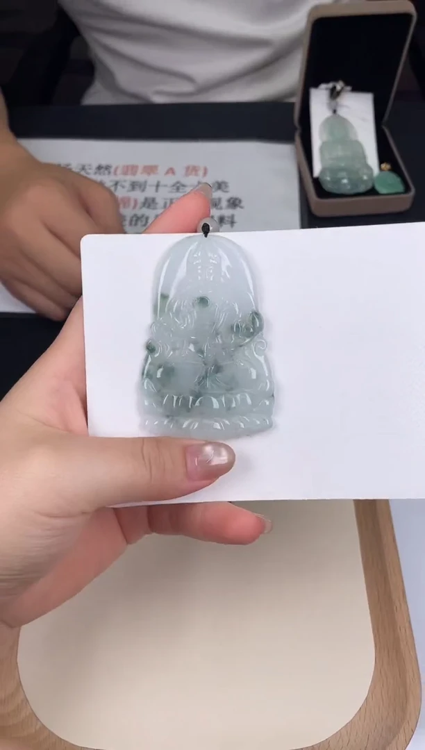颈饰未镶嵌翡翠ZC061虚空藏观音+孤品+送同款绳子