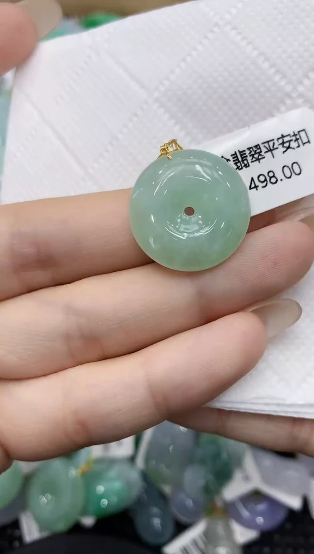 翡翠18K金镶嵌颈饰111111111111