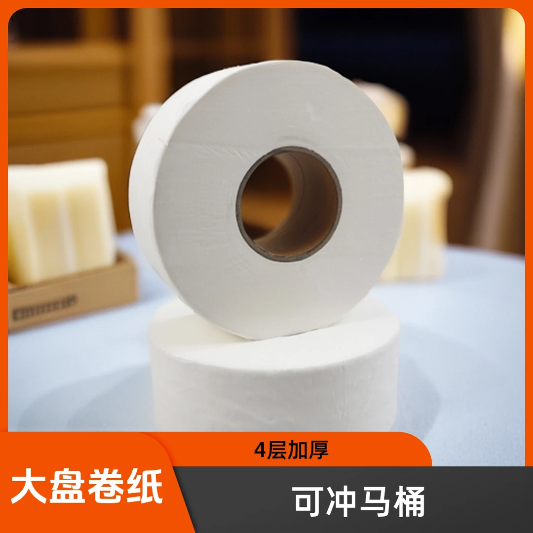 600g卫生间手纸酒店大卫生纸大盘纸加厚卷筒纸独立塑封大号试用