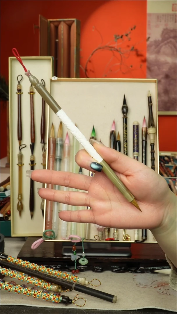 362号闪孤品高货毛笔链接 清水试笔 蘸墨不退