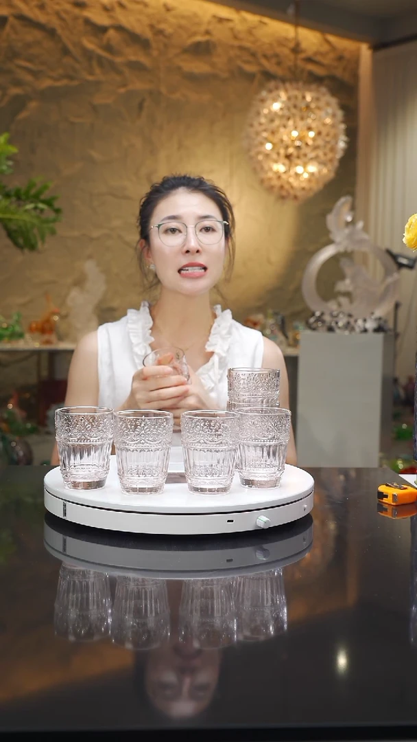 琉璃手工艺品福利粉色水杯一套八只