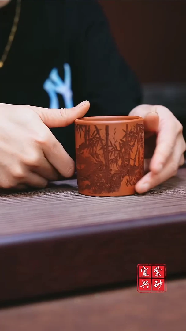 宜兴原矿紫砂  春江花鸟