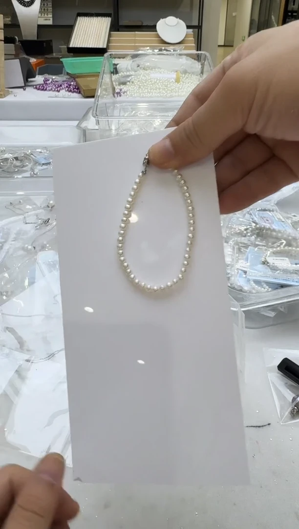 淡水珍珠手链银S925镶嵌4-5mm 磁吸扣-孤品
