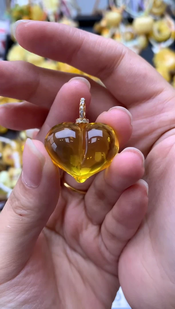 银S925镶嵌琥珀珠宝奇石015琥珀蜜蜡微瑕