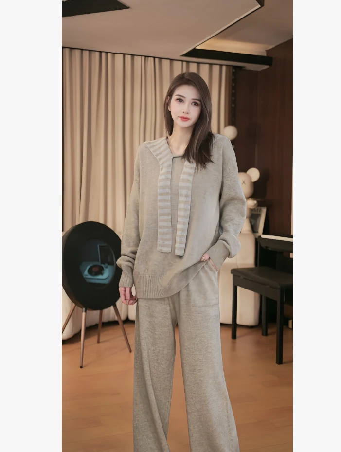 休闲风时尚套装女士休闲春秋套装秋季开衫
