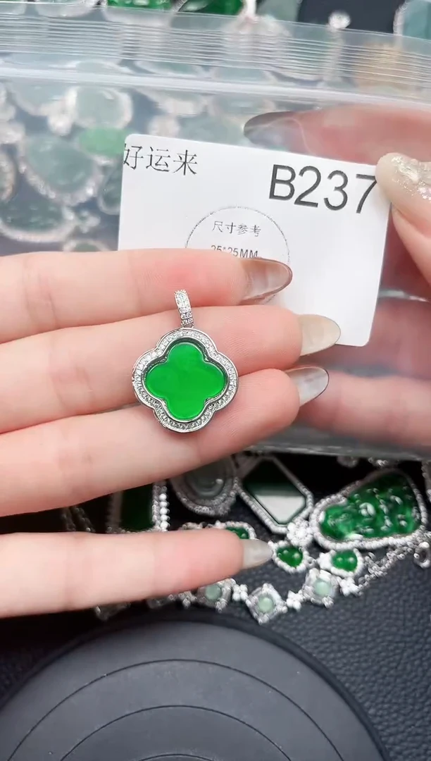 【闪购商品】翡翠颈饰未镶嵌吊坠赠皮绳237