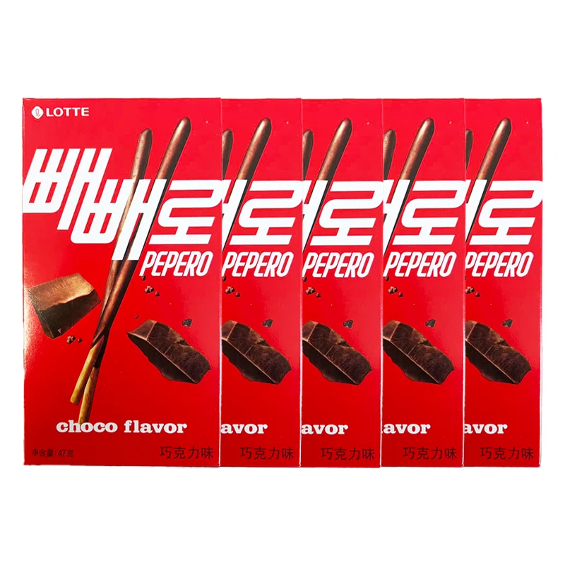 【2026年5月11日到期】韩国进口乐天陪陪乐巧克力味饼干棒47g*5盒