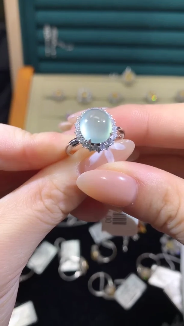 翡翠戒指18K金镶嵌小柔甄选07