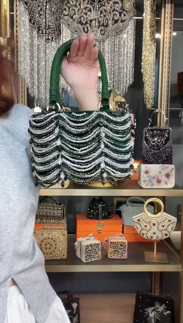 织物珠韵恒泽重工串珠手提包