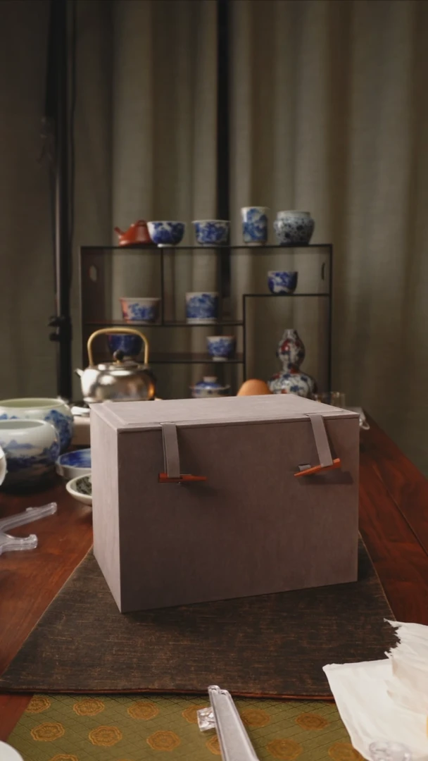 清**士景德镇三才盖碗包装盒