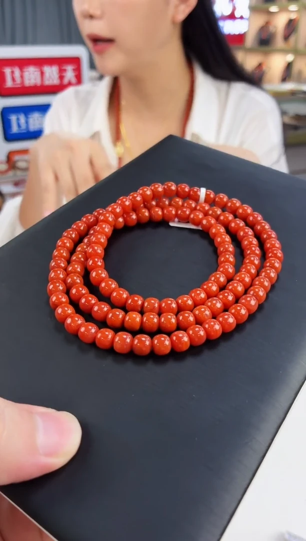 未镶嵌老型多圈7*南红玛瑙一个/条