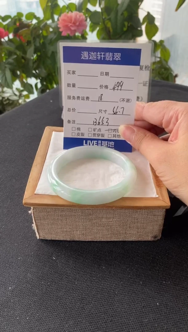 未镶嵌手镯翡翠56.5圈口 B653编码