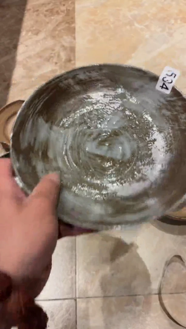 瓷片我*你534粉引手工盘1个