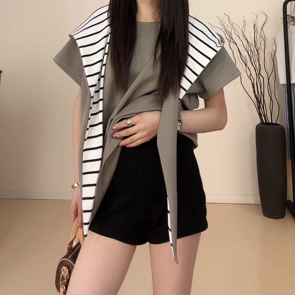 2025小个子改版夏款慵懒宽松百搭连帽披肩潮