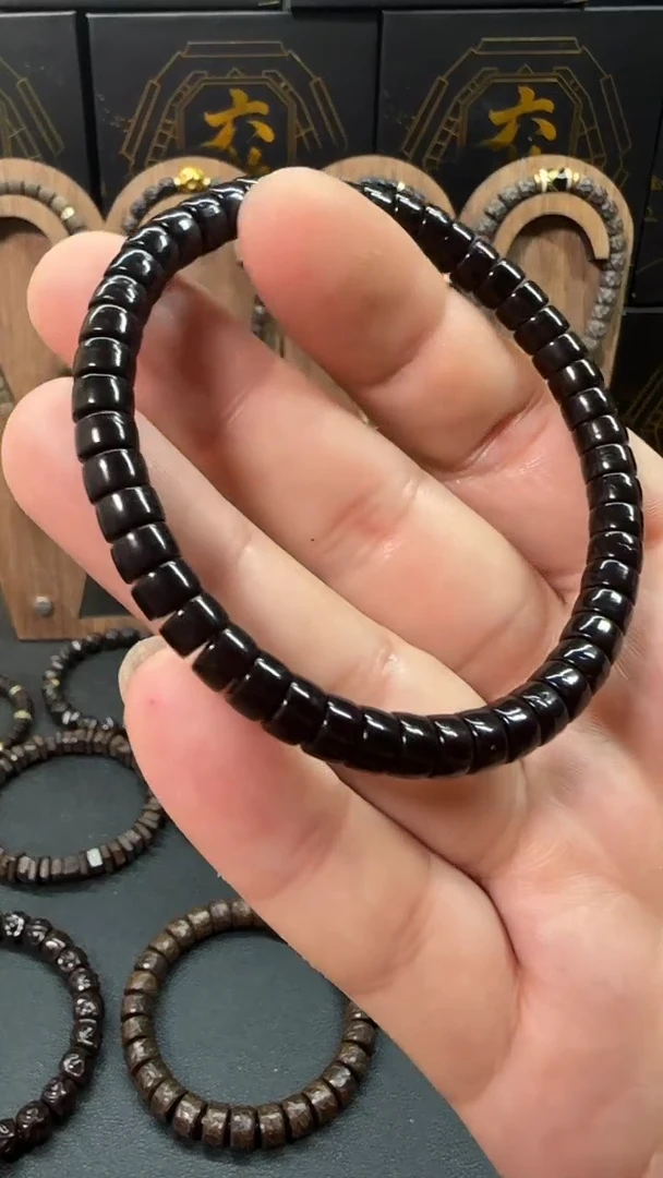 椰蒂手串黑金椰蒂药片6*4尺寸手串