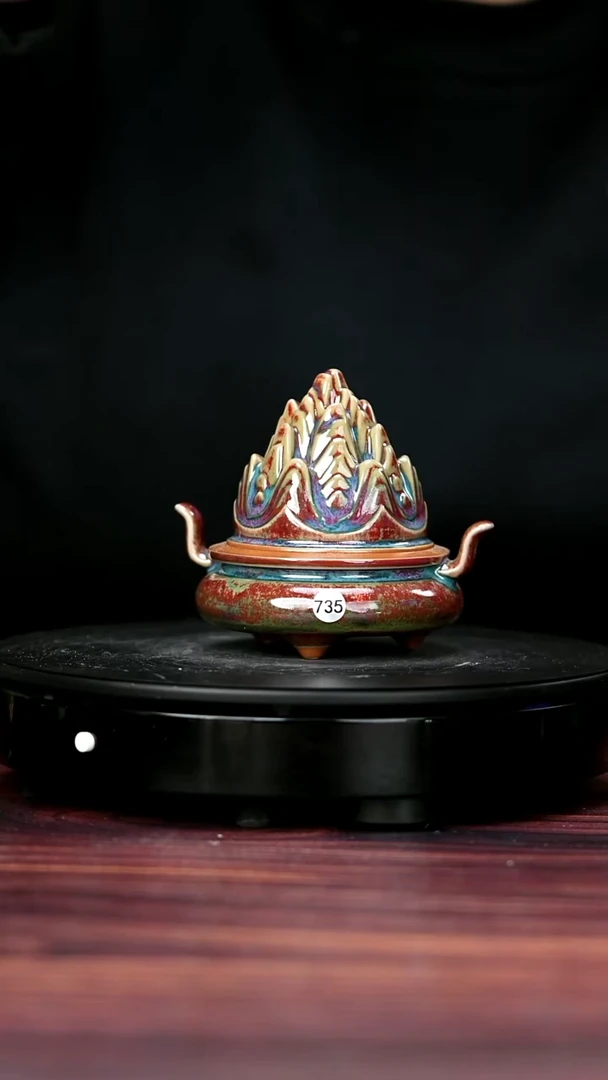 壶瓷735#李盼龙一级品原矿钧瓷博山炉