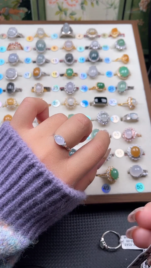 【闪购商品】翡翠戒指银S925镶嵌天然A货翡翠戒指