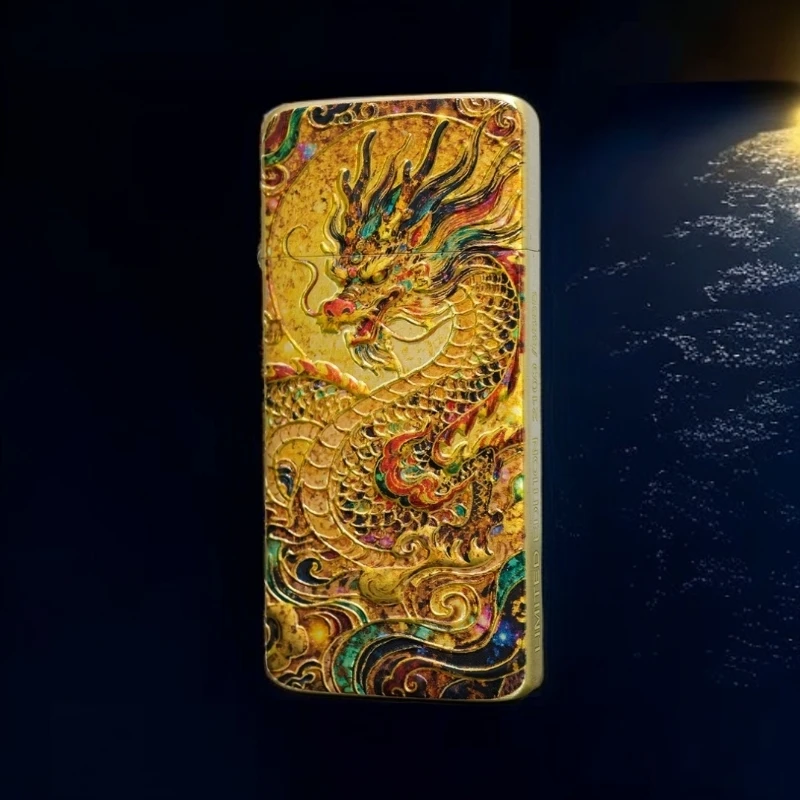 超薄鎏金龙凤吉祥煤油火机(赠送官方礼盒，不赠送煤油）47