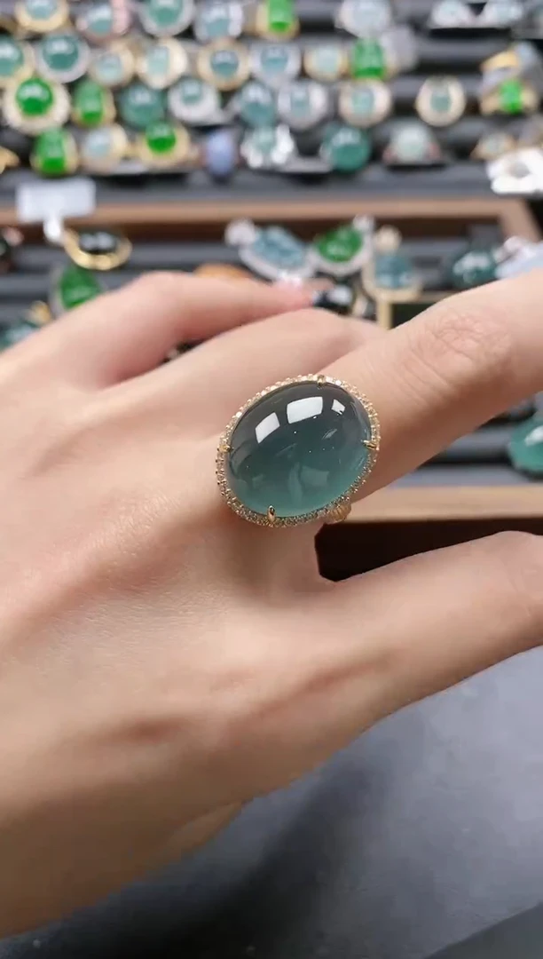 【闪购商品】翡翠戒指银S925镶嵌51511