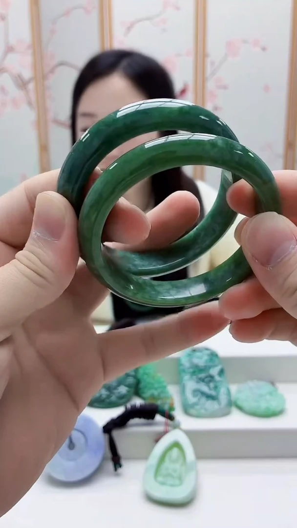 未镶嵌定制翡翠4852bb-毛货2条手镯28