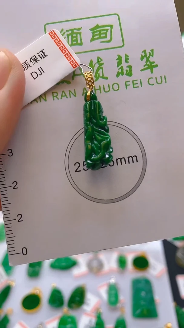 【闪购商品】翡翠颈饰18K金镶嵌 天然翡翠A货，支持复检