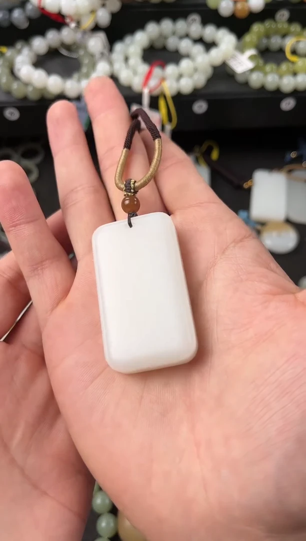 【闪购商品】和田玉无事牌未镶嵌且末天泰白玉无事牌微色差