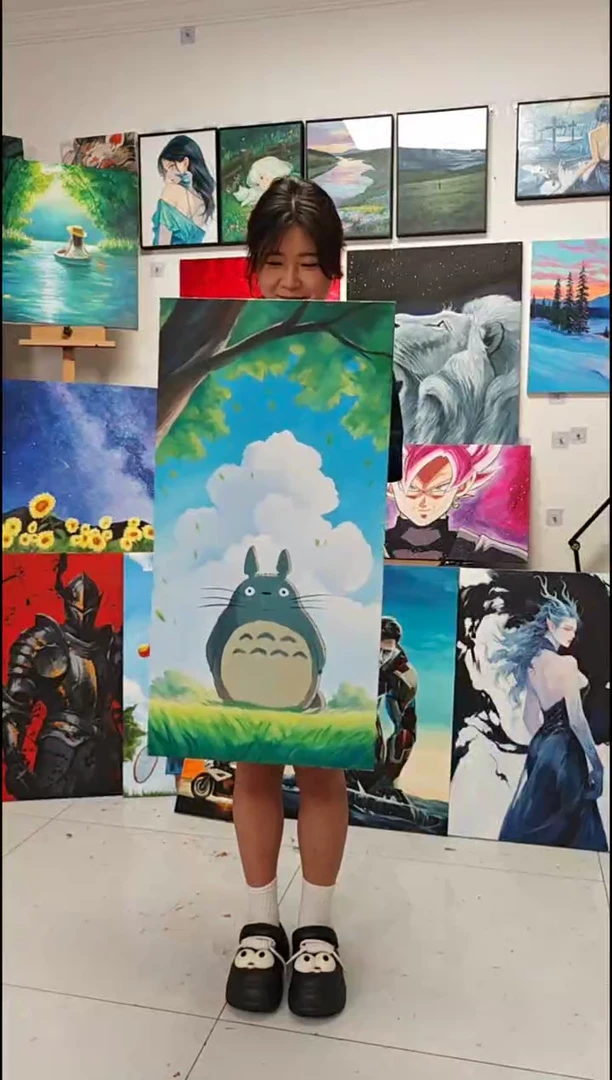 丙烯画宫崎骏龙猫丙烯画s