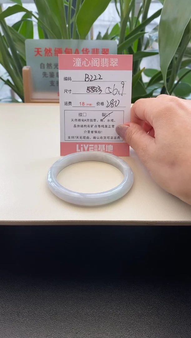 未镶嵌手镯翡翠57圈口B222