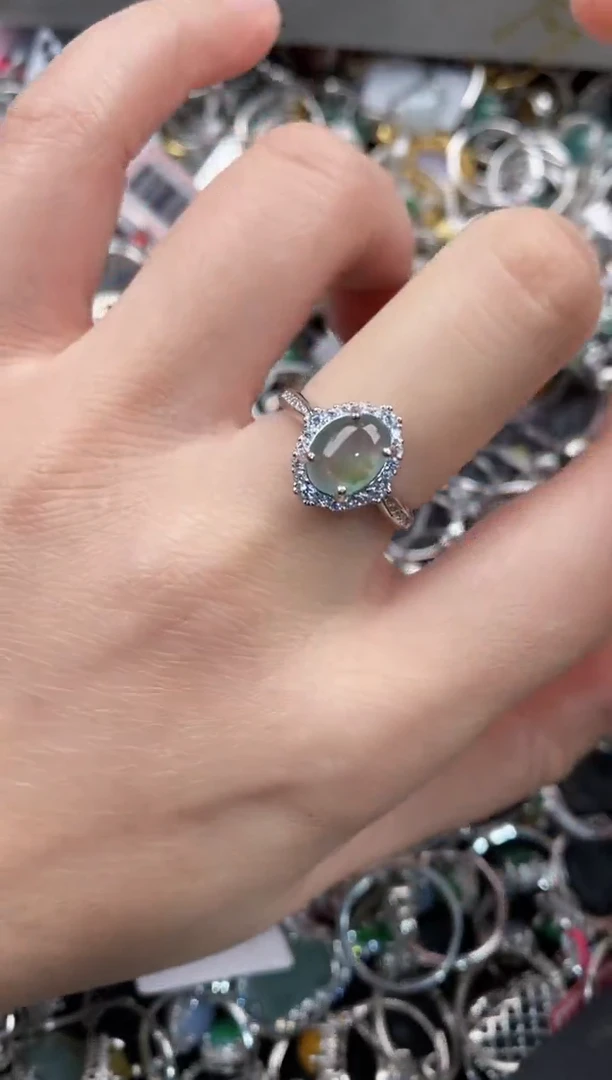 银S925镶嵌戒指翡翠333              5