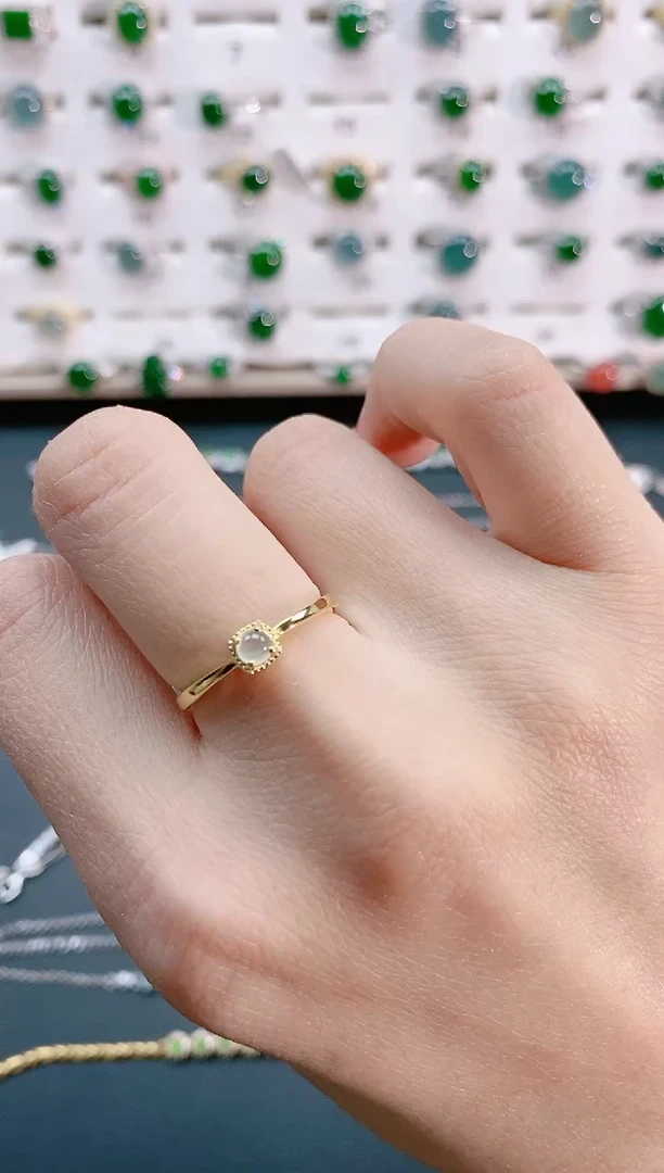 【闪购商品】翡翠戒指银S925镶嵌天然翡翠