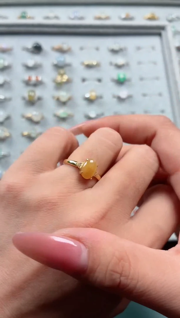 银S925镶嵌戒指翡翠.