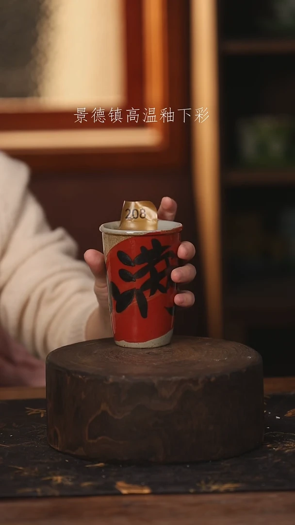 陶瓷景德镇高温釉下手绘陶瓷@L208@