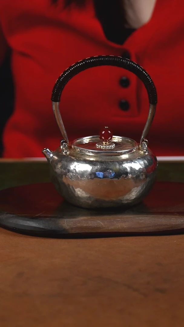 手工锤纹素面小提梁