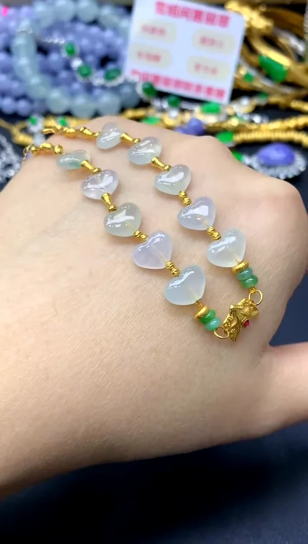 18K金镶嵌手链翡翠22-中国好珍宝