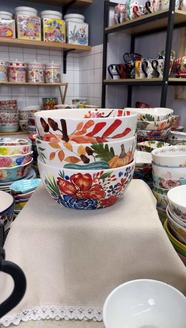 陶瓷垠8英寸汤碗 三色各一