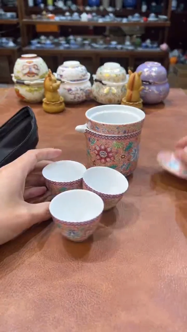 真的很便宜会开片的旅行茶具