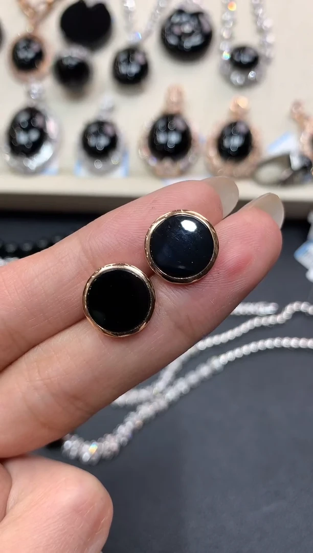 【闪购商品】翡翠耳饰18K金镶嵌w30多样性一件发货