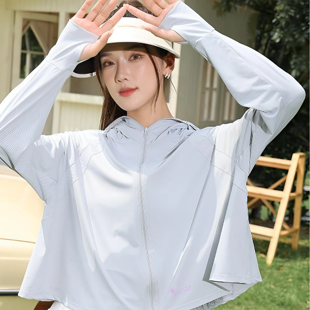 2413新款云朵锦纶防晒UPF100+户外防紫外线宽松斗篷透气防晒服