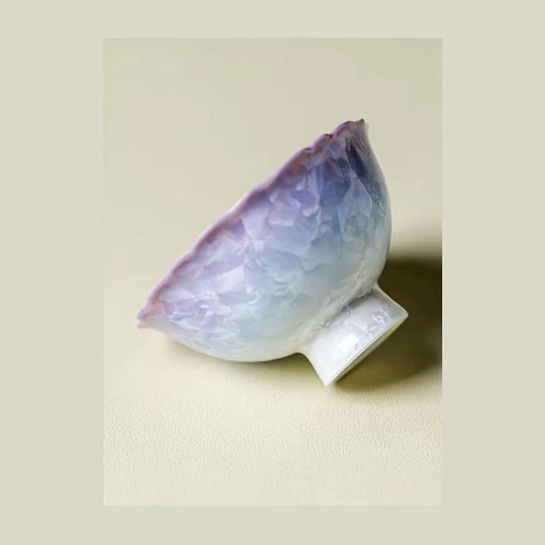 【闪购商品】高端结晶釉花瓣主人杯6338