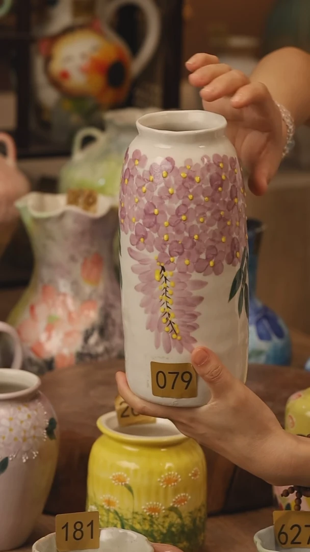 陶瓷079景德镇设计师手作花器摆件侘寂风