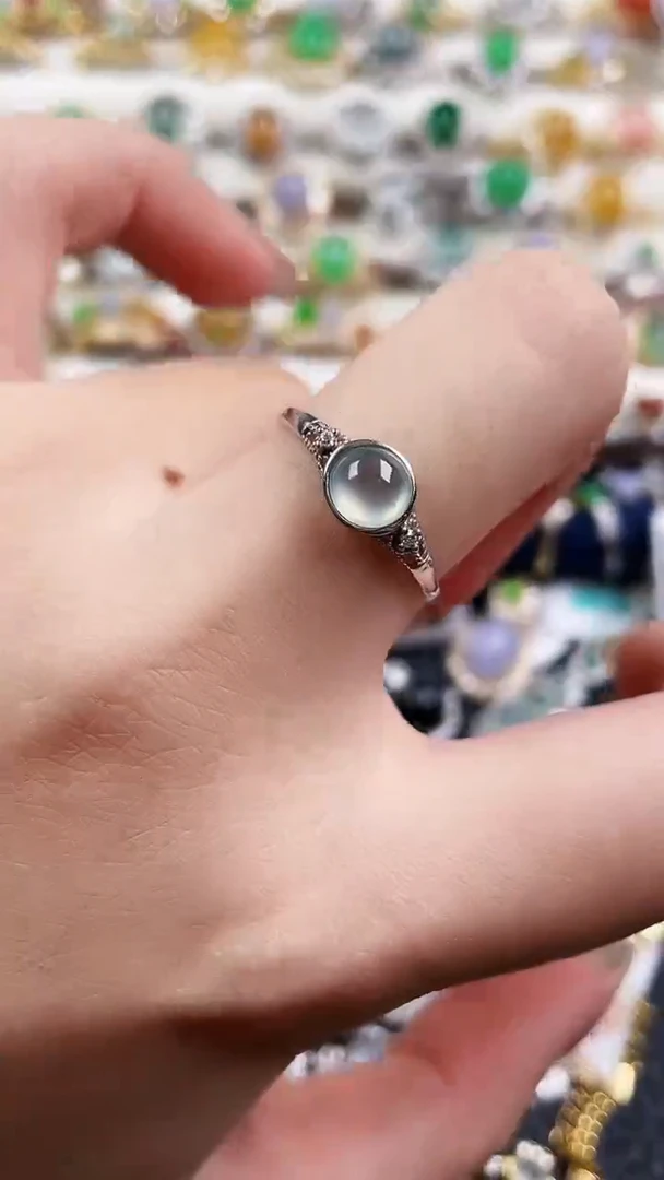 银S925镶嵌戒指翡翠65