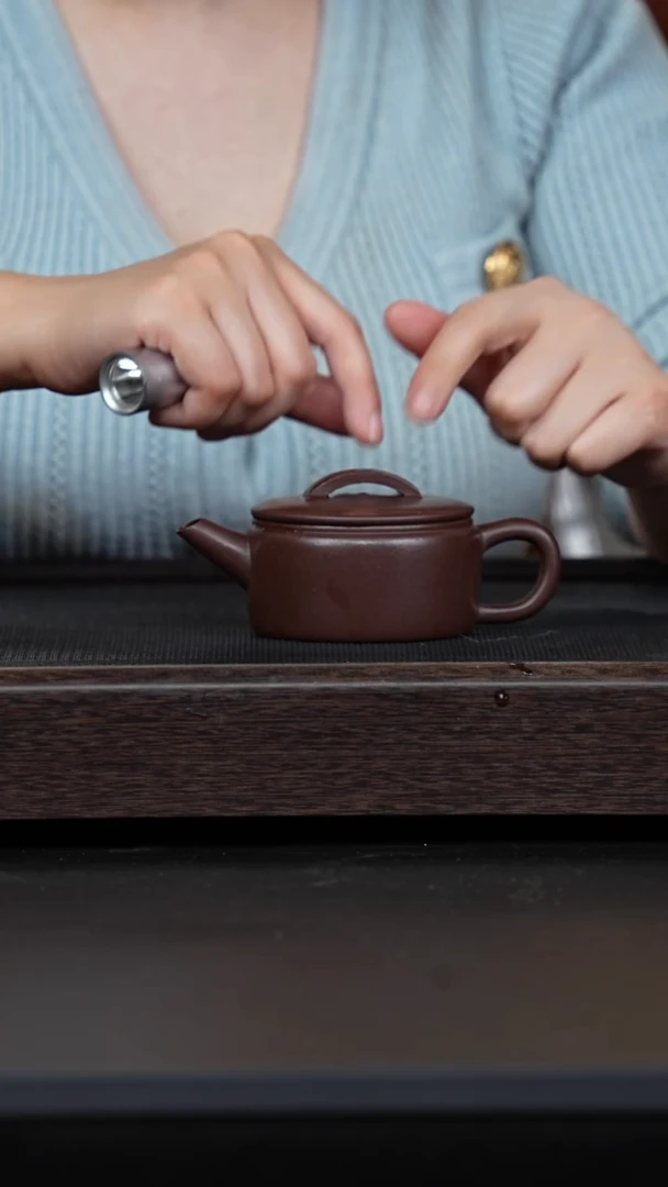 【闪购商品】紫砂茶壶黑紫泥汉瓦