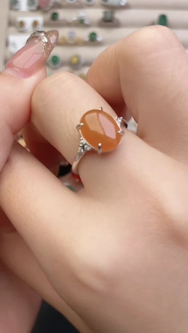 银S925镶嵌戒指翡翠0