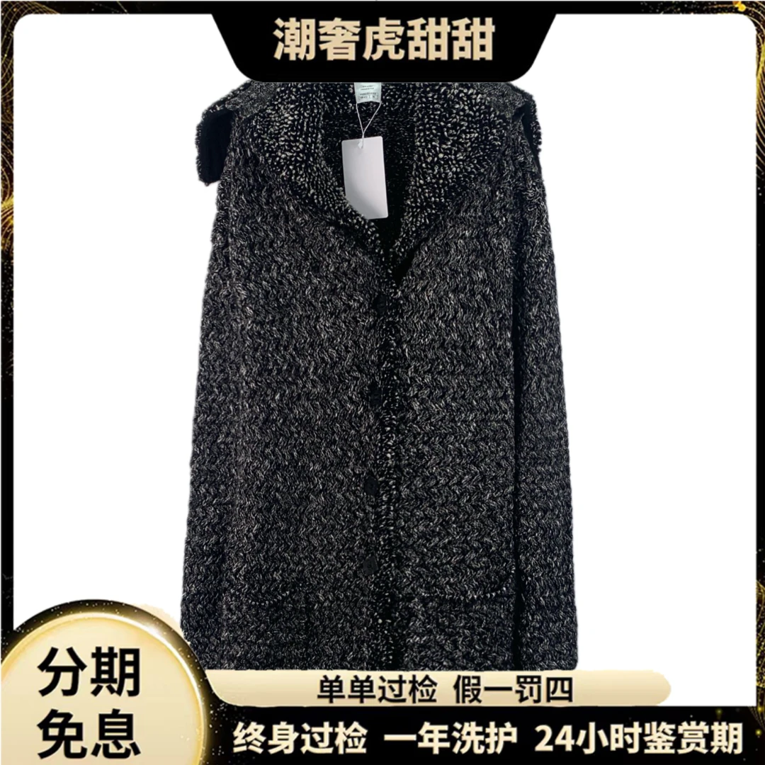 99新 Chanel/香奈儿 黑色山羊绒大衣/ 38 S码/ KW0215 /潮奢虎